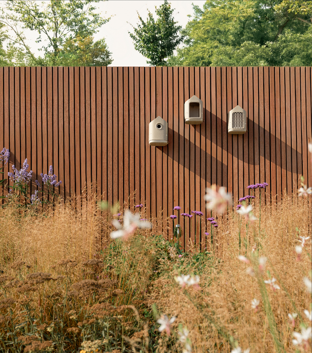 cosy nichoir pour oiseaux 18cm beige champignon